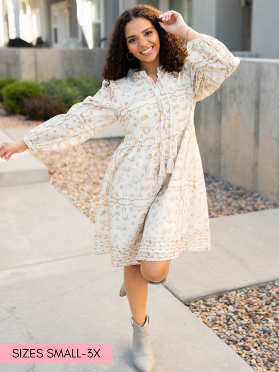 Tilley Cream Patterned Dress