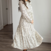 Tris White Floral Pattern Dress