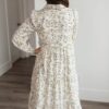 Tris White Floral Pattern Dress