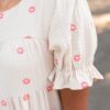 Trisha Beige Floral Embroidered Dress