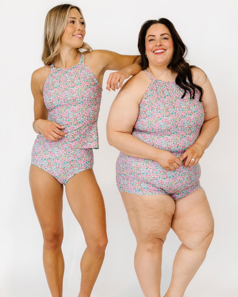 WhimsyDoubleCinch6.jpg Whimsy Floral Double-Cinch Tankini Top