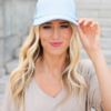 Whitley Light Blue Embroidered Bow Hat