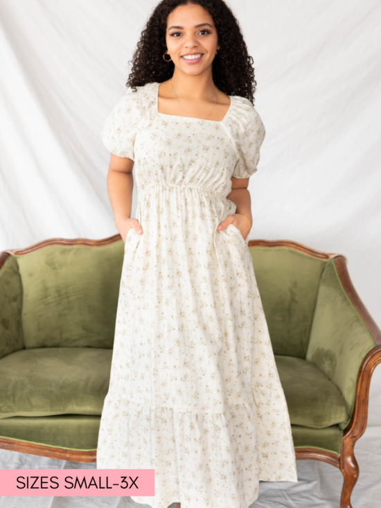 Zana Tan Floral Dress