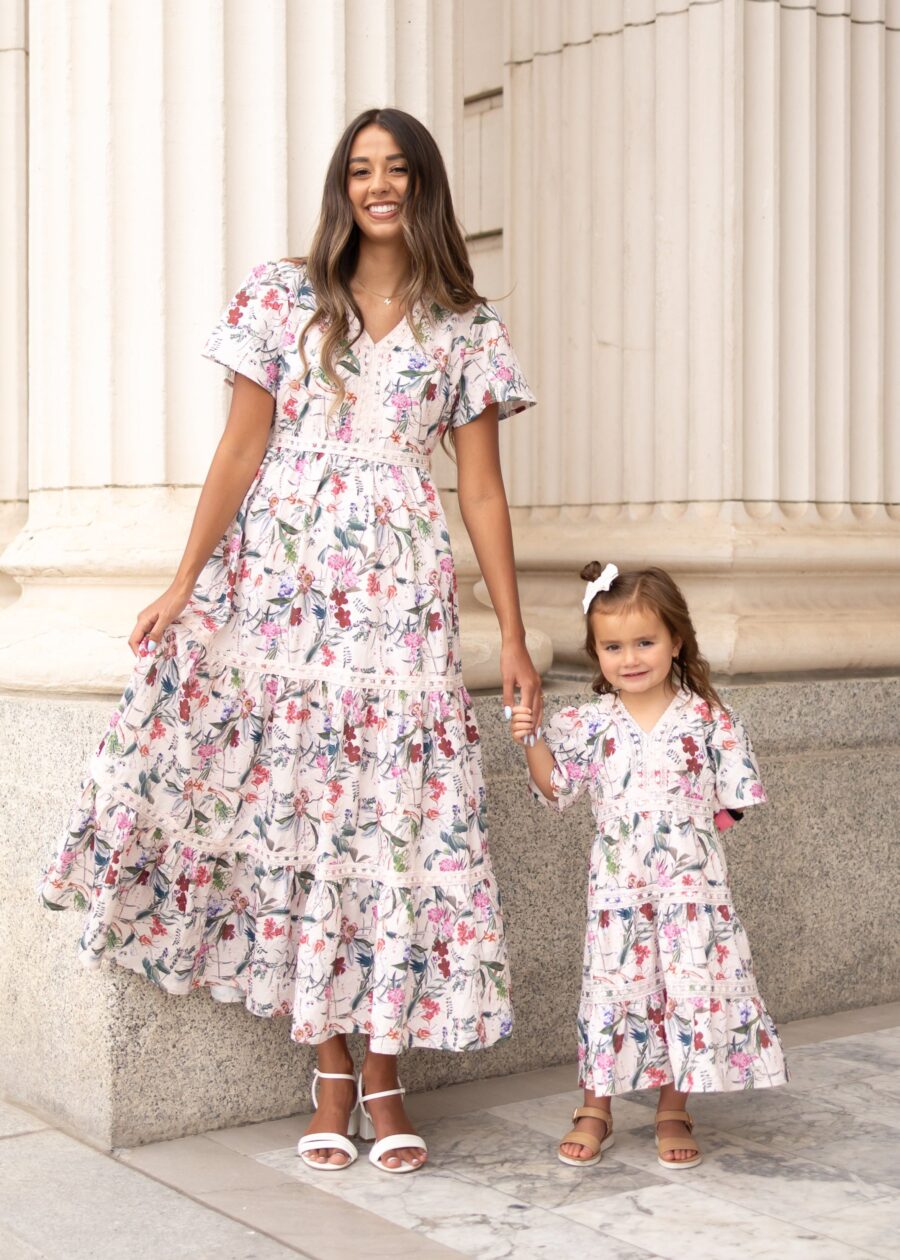 ZoiePinkFloralTieredDress.jpg Zoie Pink Floral Tiered Dress