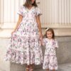 ZoiePinkFloralTieredLittleGirlDressLL6-19-69.jpg Zoie Pink Floral Tiered Little Girl Dress
